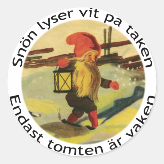 Tomten stickers met Viktor Rydberg gedicht (Voorkant)