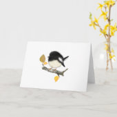 Tomtit Bird Blank Wenskaart Kaart (Gele Bloem)