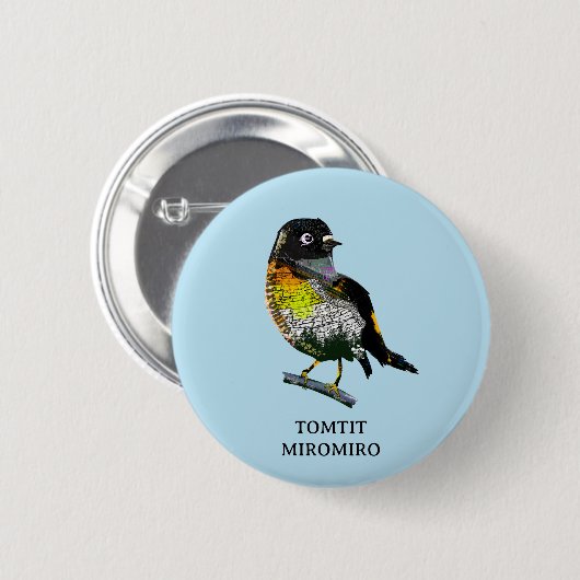 Tomtit Miromiro Ronde Button 5,7 Cm (Voorkant /achterkant)