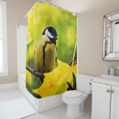 Tomtit - naar het seizoen gedrukt douchegordijn (In situ)