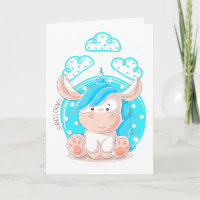 Ton Fun Boy 1st Birthday Blue Hair Unicorn
