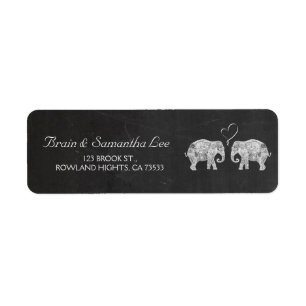 TON LOVE Elephant Chalkboard Weddenschap Etiket