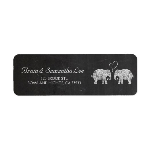 TON LOVE | Elephant Chalkboard Weddenschap Etiket (Voorkant)