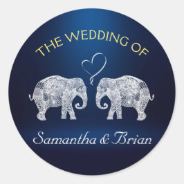 TON LOVE | Elephant Night Light Wedding Custom Ronde Sticker