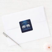 TON LOVE | Elephant Night Light Wedding Custom Vierkante Sticker (Envelop)