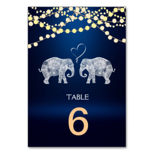 TON LOVE-Elephant Night Lights Menu+Table Card Kaart