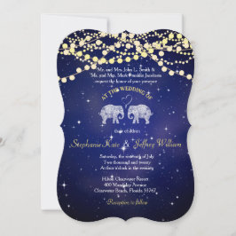 TON LOVE/Elephant Night Lights Wedding Invitting Kaart
