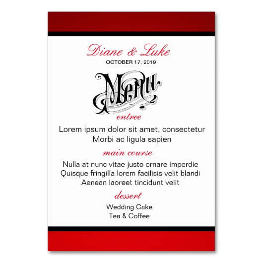 TON LOVE-Elephant Strings of Lights Menu+ Kaart (Achterkant)