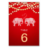 TON LOVE-Elephant Strings of Lights Menu+ Kaart (Voorkant)