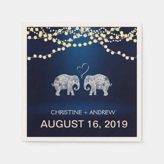 TON LOVE - Slangkoord met olifantjes op maat Servet (Voorkant)