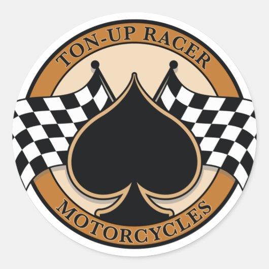 Ton-up Racer Ronde Sticker (Voorkant)