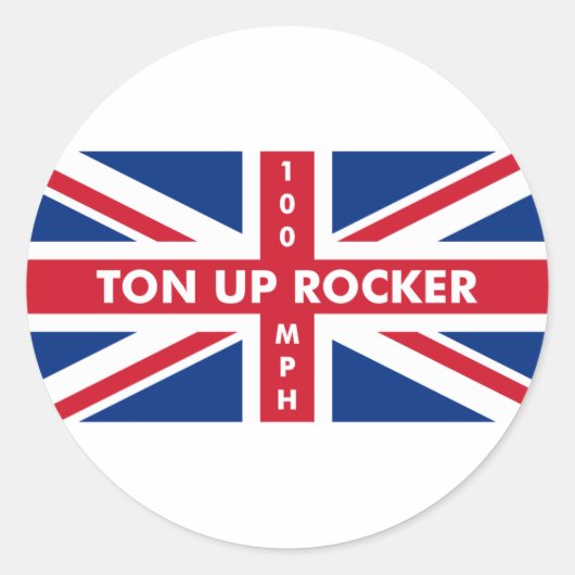 Ton Up Rocker Ronde Sticker (Voorkant)