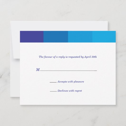 Tonal Blue Bar Mitzvah Antwoord (Achterkant)