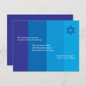 Tonal Blue Bar Mitzvah Reception Invitation Kaart (Voorkant / Achterkant)