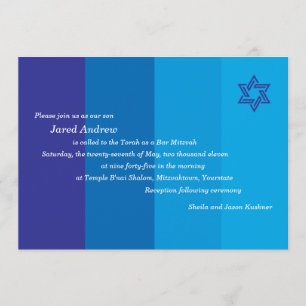 Tonal Blue Bar Mitzvah Uitnodiging