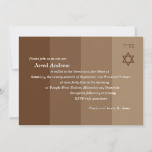 Tonal Brown Bar Mitzvah Uitnodiging