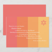 Tonal Citrus Bat Mitzvah-uitnodiging Kaart (Voorkant / Achterkant)