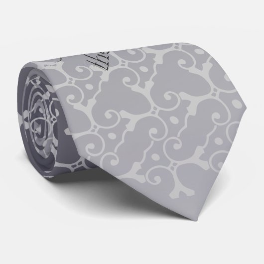 Tonal Elegance Silver FATHER VAN HET BRIDE-Stropda Stropdas (Opgerold)