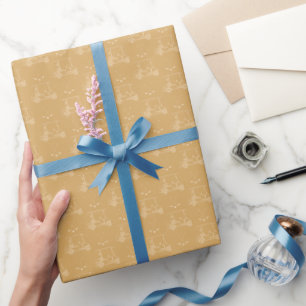 Tonal Golfkarren & -clubs op Butterscotch Cadeaupapier