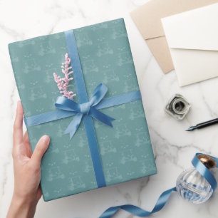Tonal Golfkarren & Clubs op grijs cyaan Cadeaupapier