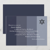 Tonal Gray Bar Mitzvah Kaart (Voorkant / Achterkant)