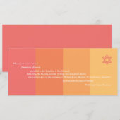 Tonal Oranje Bat Mitzvah-uitnodiging Kaart (Voorkant / Achterkant)