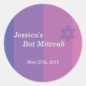 Tonal Paarse Bat Mitzvah sticker (Voorkant)