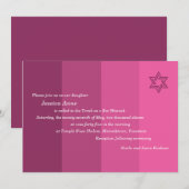 Tonal Roos Bat Mitzvah Uitnodiging (Voorkant / Achterkant)