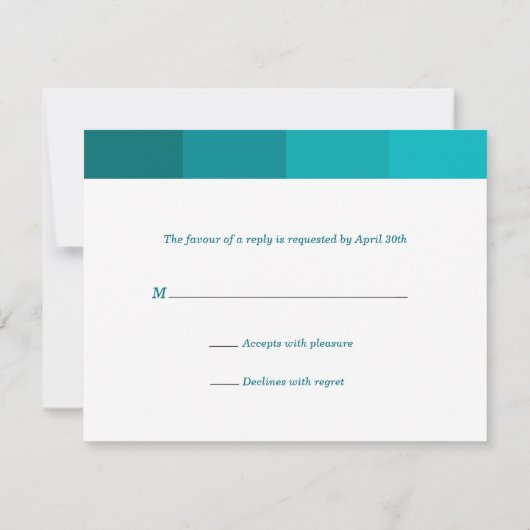 Tonal Seagreen Bar Mitzvah Antwoord (Achterkant)