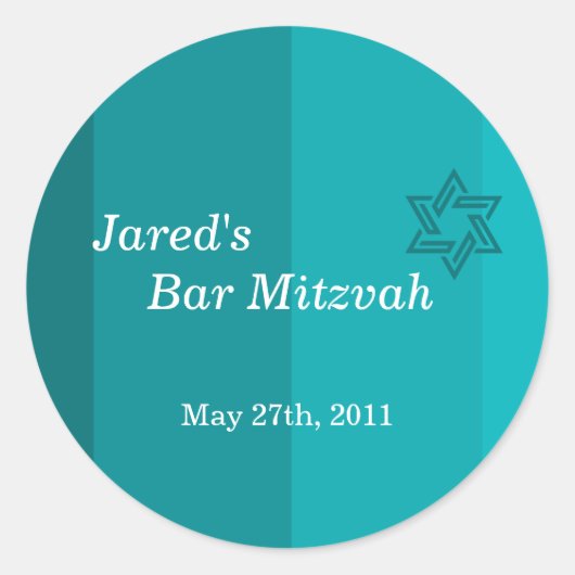 Tonal Seagreen Bar Mitzvah sticker (Voorkant)
