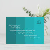 Tonal Seagreen Bar Mitzvah uitnodiging (Staand voorkant)