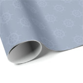 Tonal Ships Wheel on Light Gray Blue Cadeaupapier (Rol Hoek)