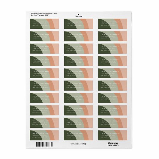 Tonal Stripes Modern Return Address Label (Full Sheet)