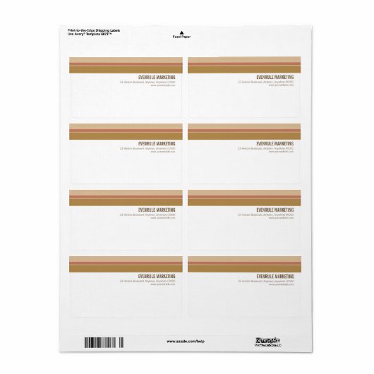Tonal Stripes Shipping Label (Full Sheet)