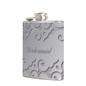 Tonale Elegantie Zilveren Bruidsmeisje Flask Heupfles (Links)