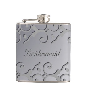 Tonale Elegantie Zilveren Bruidsmeisje Flask Heupfles