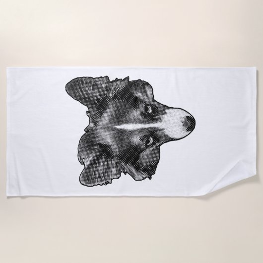 tonalwave corgi charme strandlaken (Voorkant)