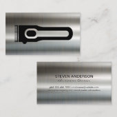 tondeuse | kapper | metallische achtergrond visitekaartje (Voorkant / Achterkant)