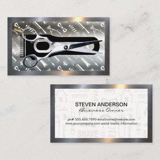 tondeuses | Schaar | kapper Visitekaartje (Voorkant / Achterkant)