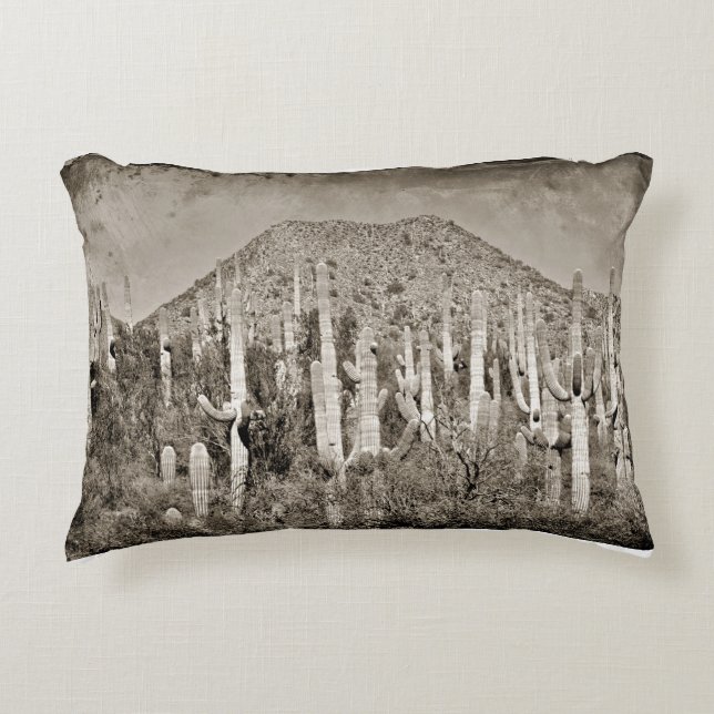  Tondgebergte en Saguaro Accent Pillow Kussen (Voorkant)