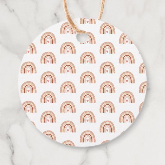 Tone Boho regenboog verjaardagsfeestje dank u Bedankjes Labels (Achterkant)