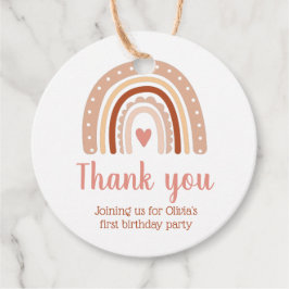 Tone Boho regenboog verjaardagsfeestje dank u Bedankjes Labels