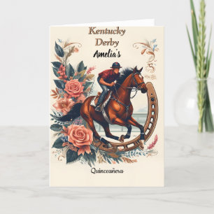 Tone Horse Cowboy Derby Party Western Quinceanera Bedankkaart