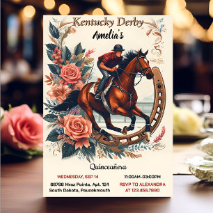 Tone Horse Cowboy Derby Party Western Quinceanera Kaart