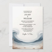 Tone Lente Zomer Ocean Beach Bestemming Bruiloft Kaart (Voorkant)