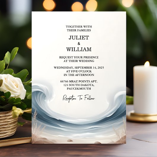 Tone Lente Zomer Ocean Beach Bestemming Bruiloft Kaart