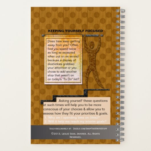 Tone-on-Tone Polka Dots - Gepersonaliseerd - Oker Notitieboek (Achterkant)