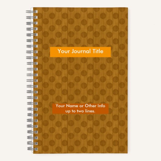 Tone-on-Tone Polka Dots - Gepersonaliseerd - Oker Notitieboek (Voorkant)