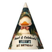 Tone Wild Camo Oh Deer Eend jacht 1e verjaardag Feesthoedjes (Voorkant)