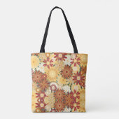 Toned Flowers Artistic Minimal Floral Tote Bag (Achterkant)
